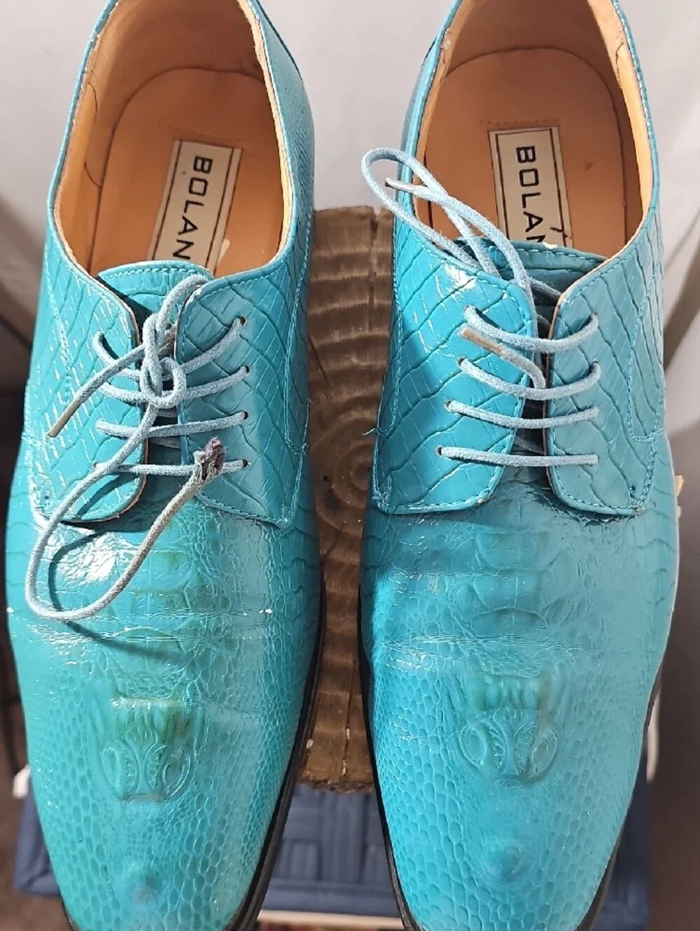 Men's Turquoise Lace-Up Dress Oxfords